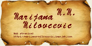 Marijana Milovčević vizit kartica